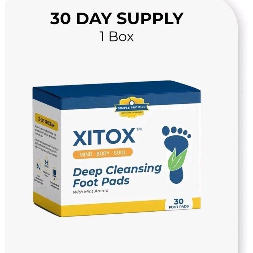 New/Sealed XITOX Deep Cleansing Foot Pads Mint Aroma-30 PADS